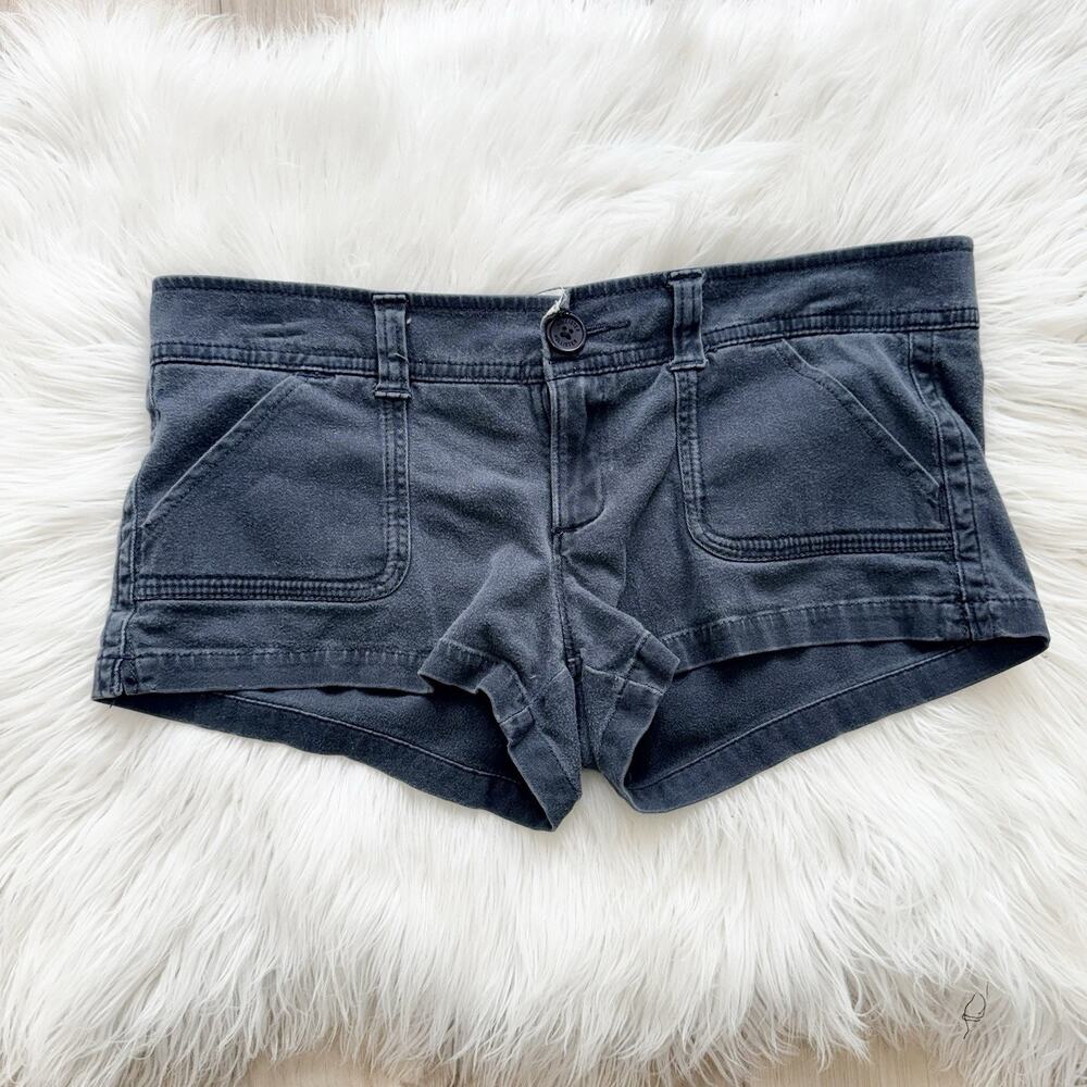 Vintage y2k 2000s hollister micro navy chino shorts festival concert hippie 18-3